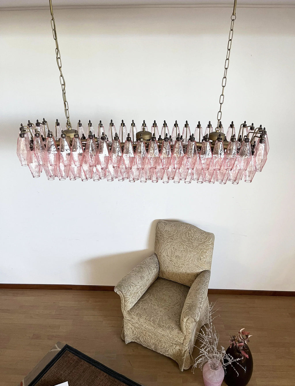 Elegant Pink Murano Poliedri Chandelier product image