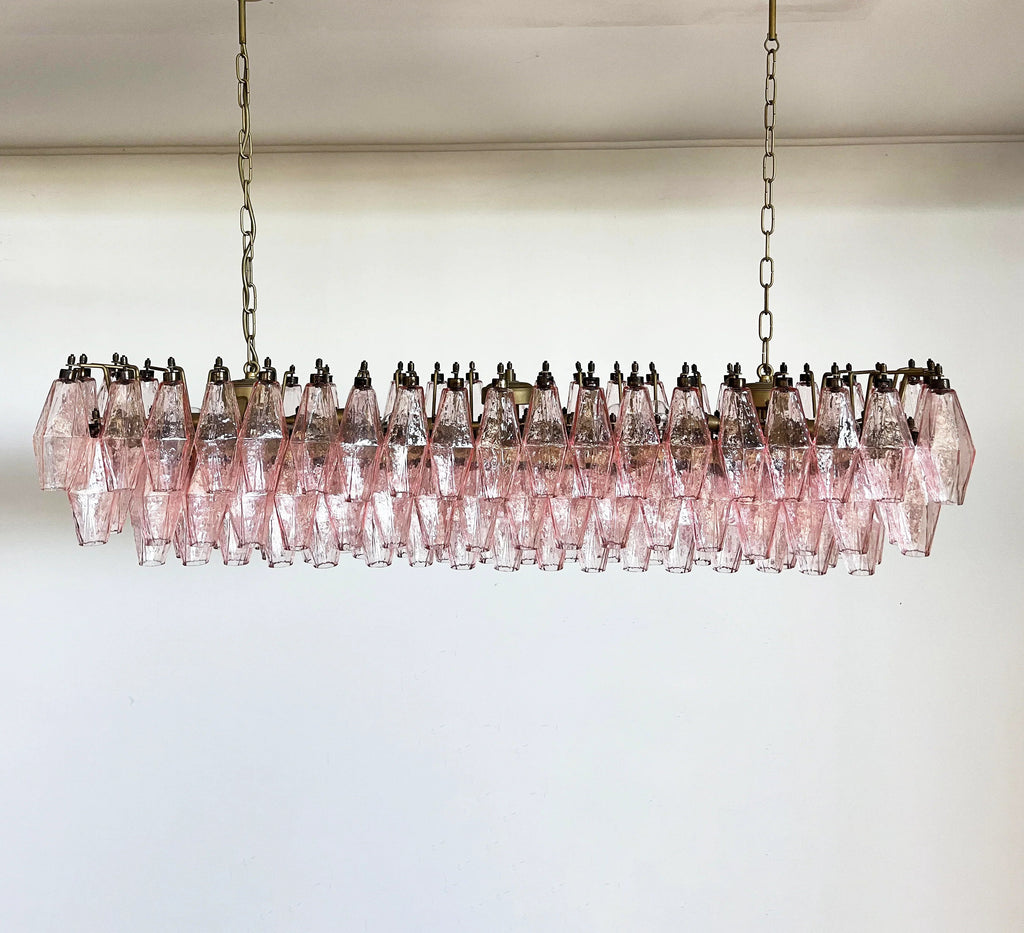 Elegant Pink Murano Poliedri Chandelier product image