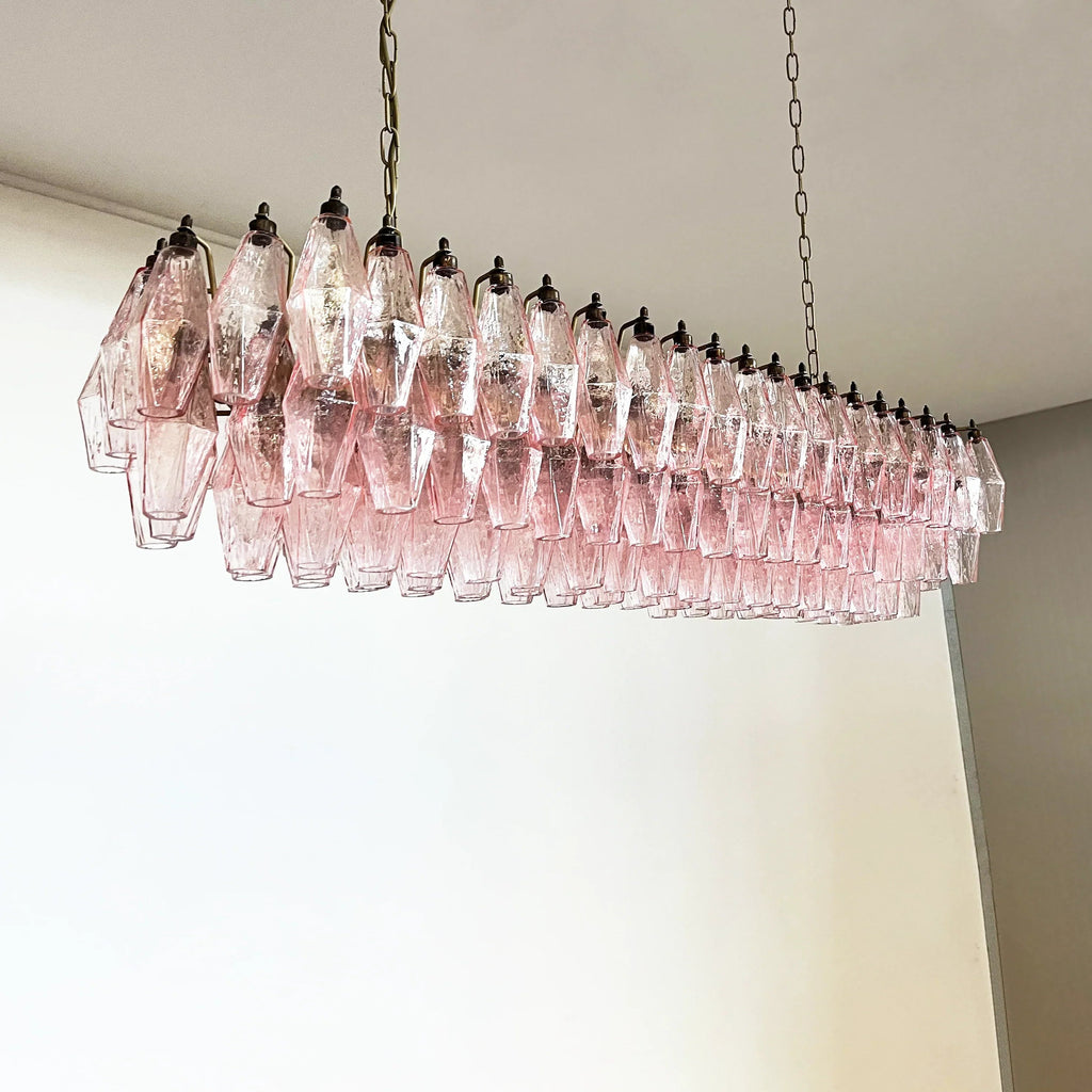 Elegant Pink Murano Poliedri Chandelier product image