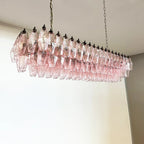 Elegant Pink Murano Poliedri Chandelier product image