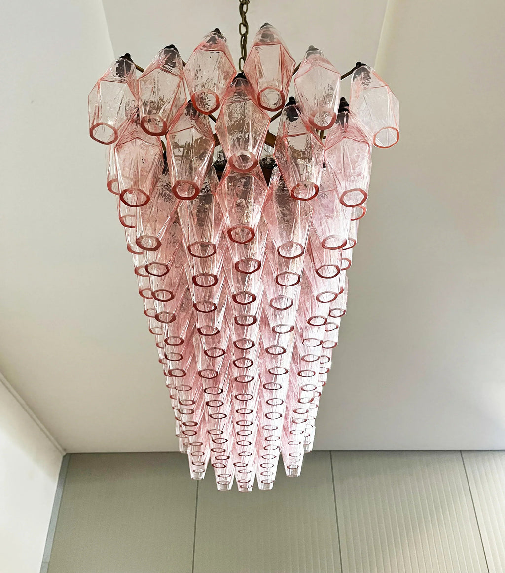 Elegant Pink Murano Poliedri Chandelier product image