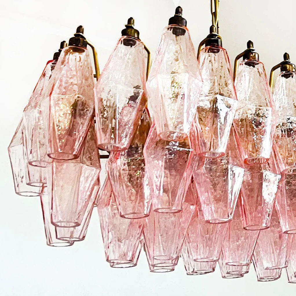 Elegant Pink Murano Poliedri Chandelier product image