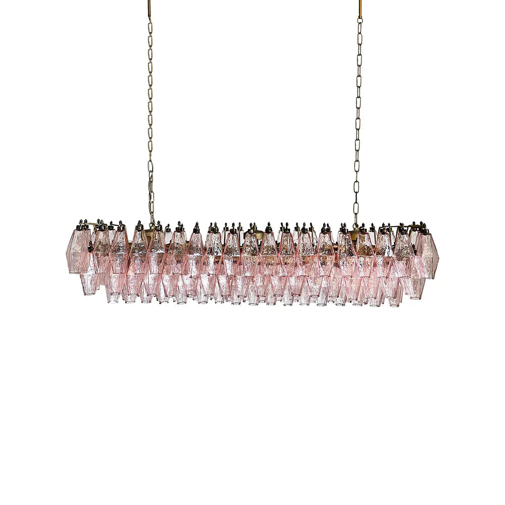 Elegant Pink Murano Poliedri Chandelier product image