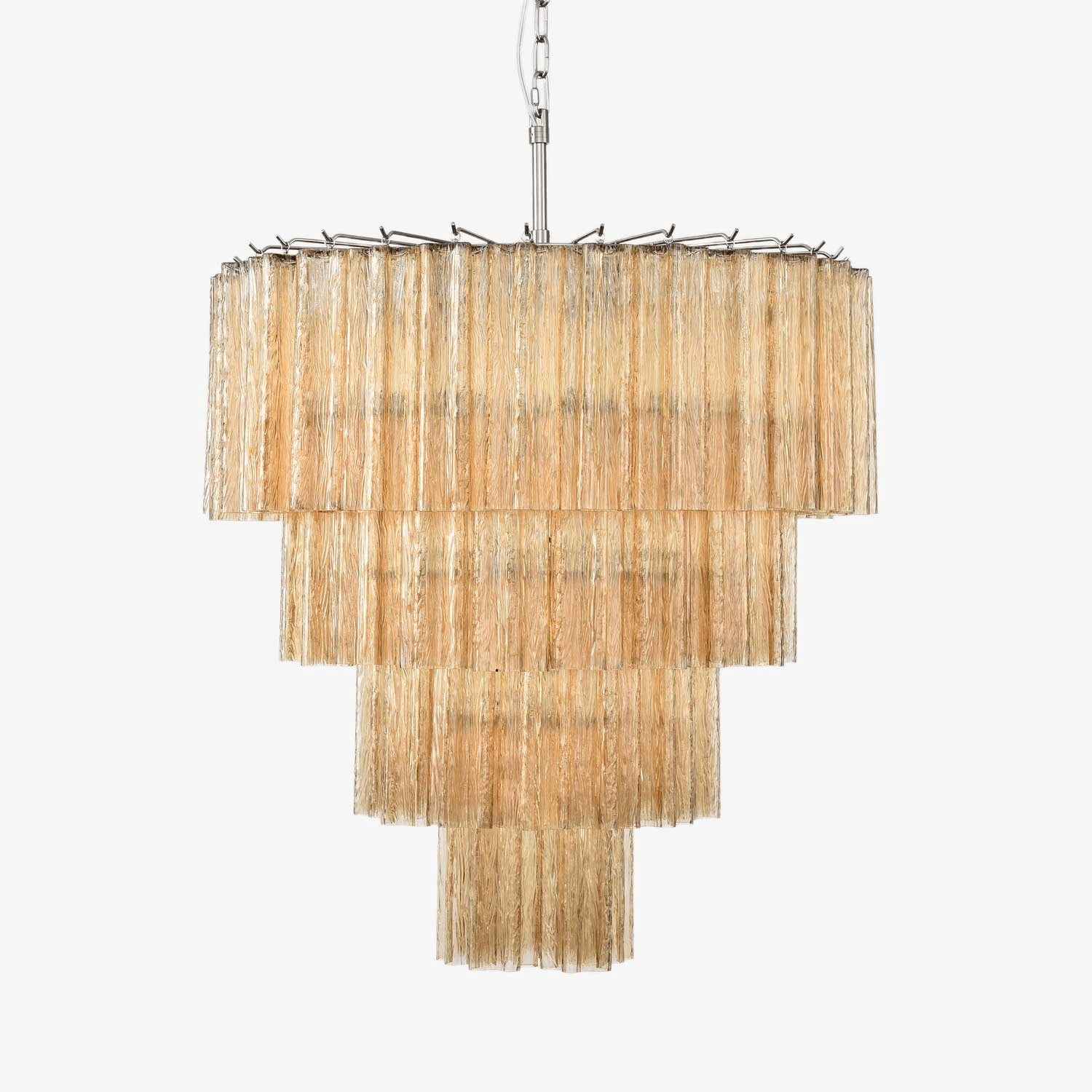 Elegant Serava Cascade Murano Tube Chandelier by Bling Lighting Studio