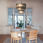 Elegant Smoke Murano Glass Tube Chandelier material and finish detail