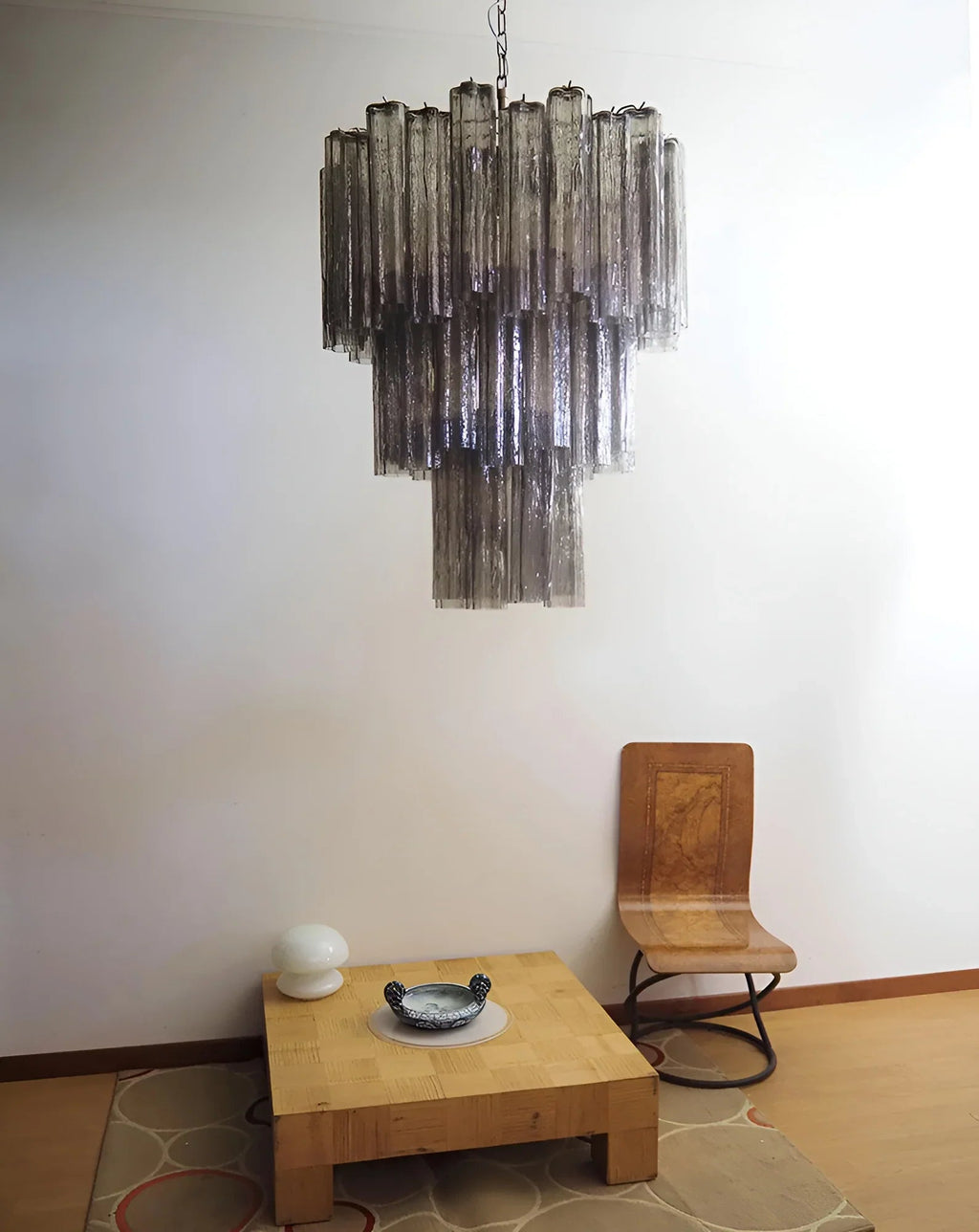 Elegant Smoke Murano Glass Tube Chandelier product image