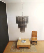 Elegant Smoke Murano Glass Tube Chandelier product image
