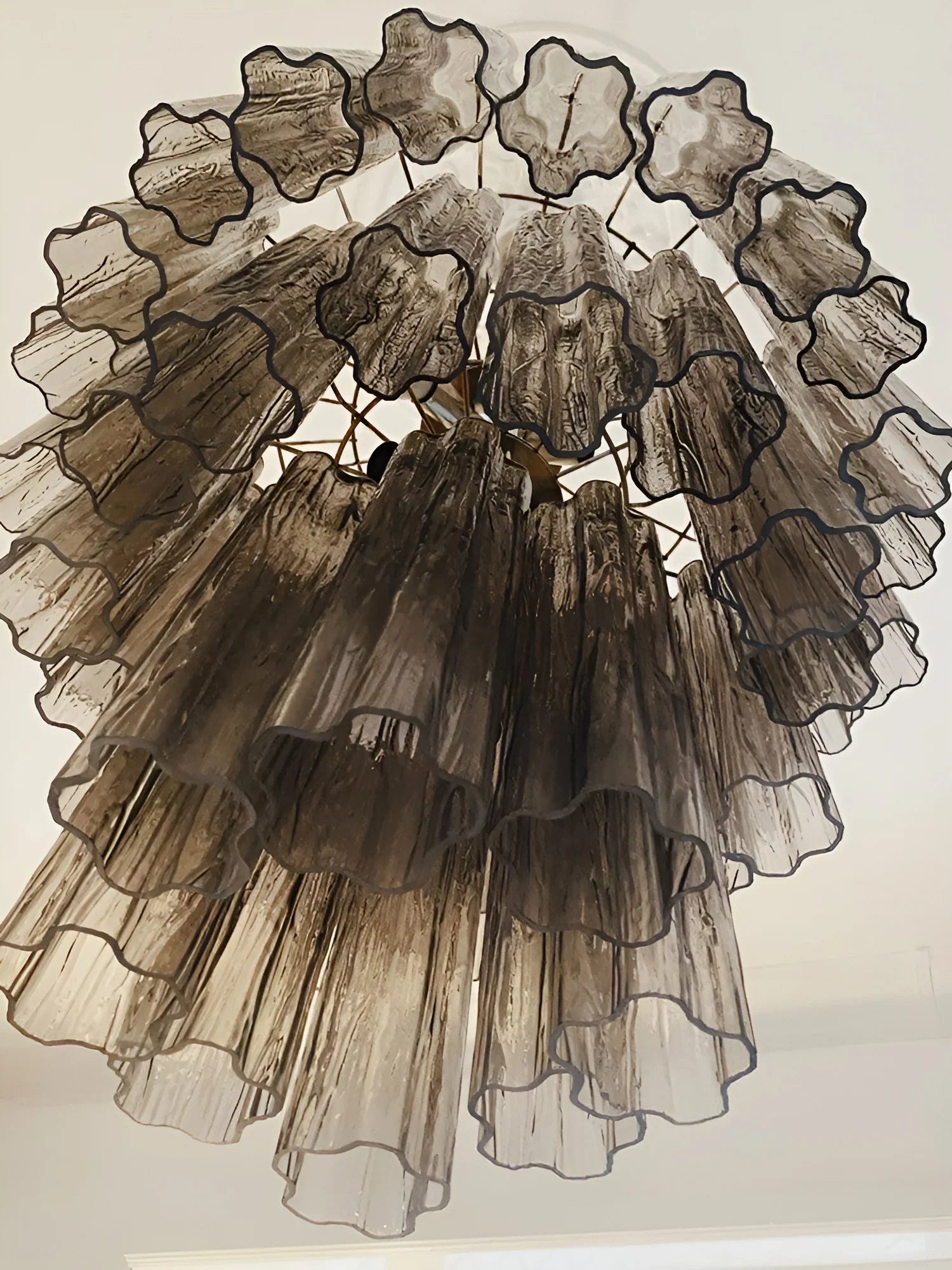 Elegant Smoke Murano Glass Tube Chandelier product image