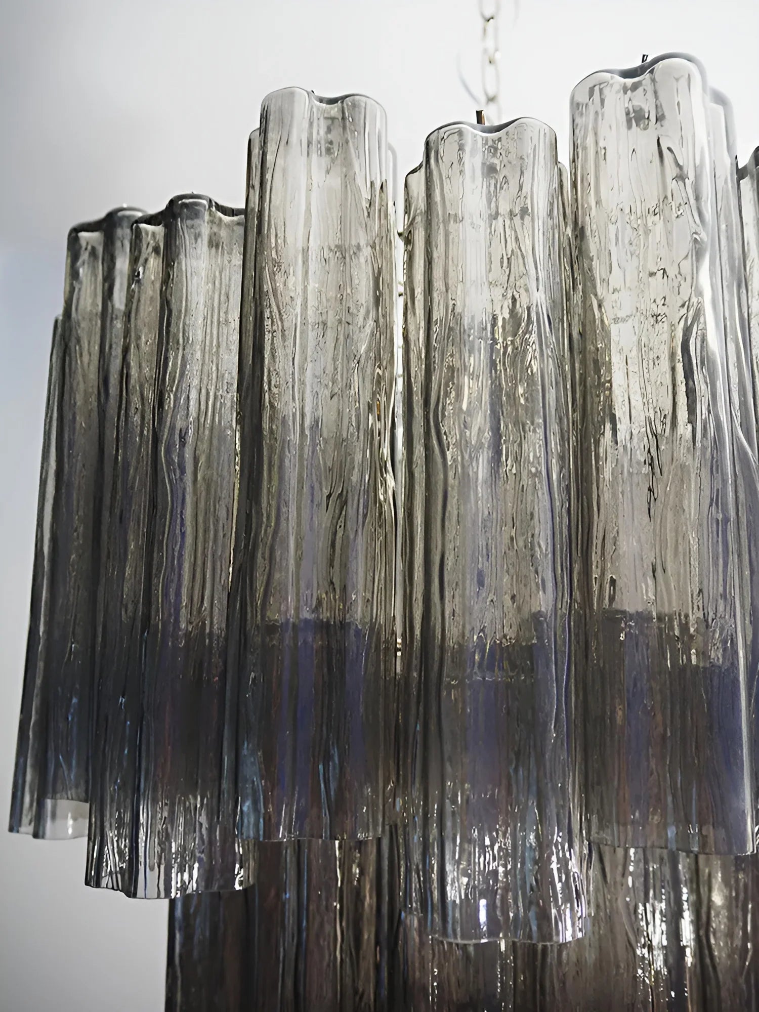 Elegant Smoke Murano Glass Tube Chandelier product image