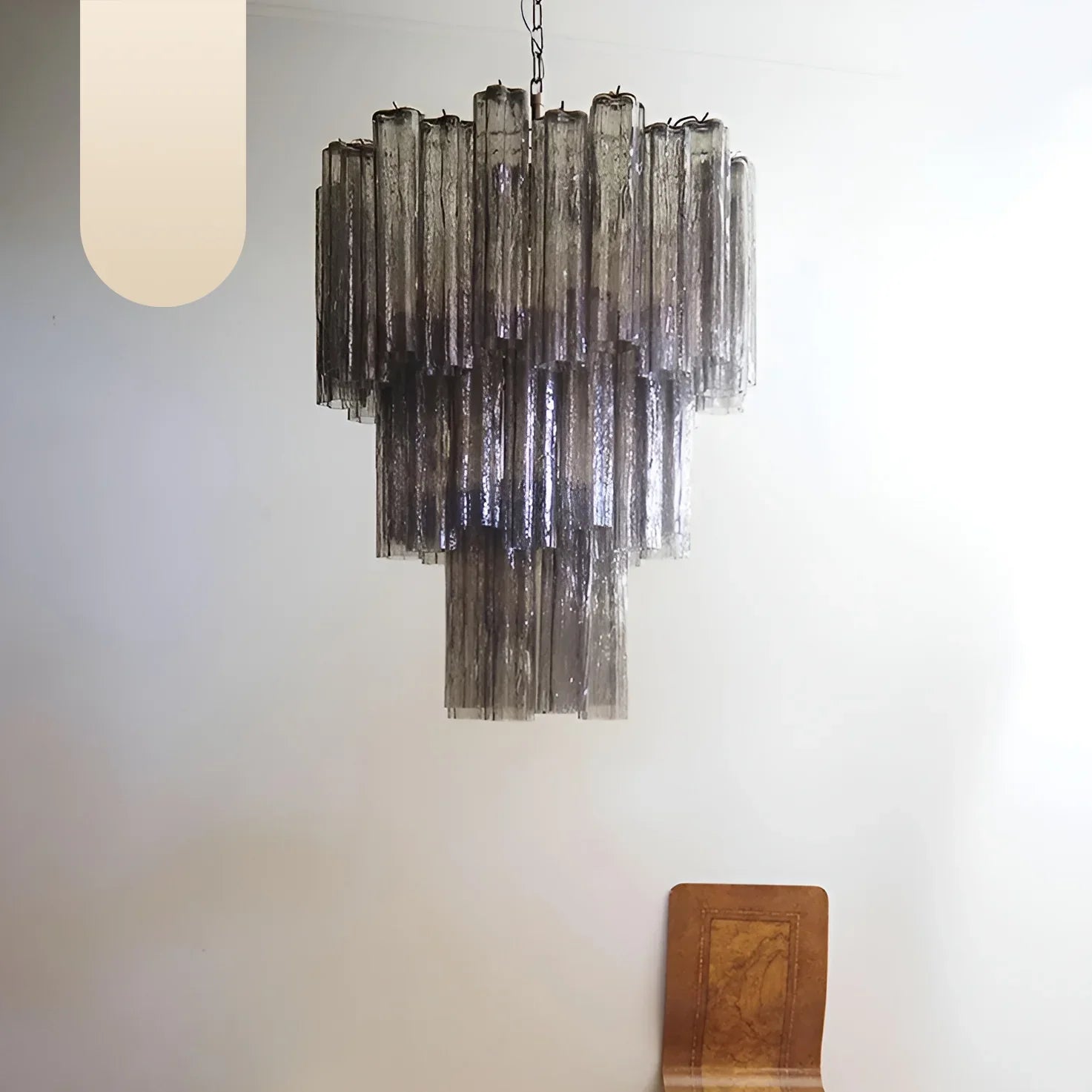 Elegant Smoke Murano Glass Tube Chandelier product image