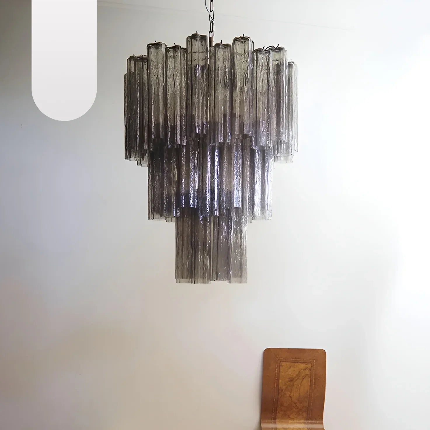 Elegant Smoke Murano Glass Tube Chandelier product image