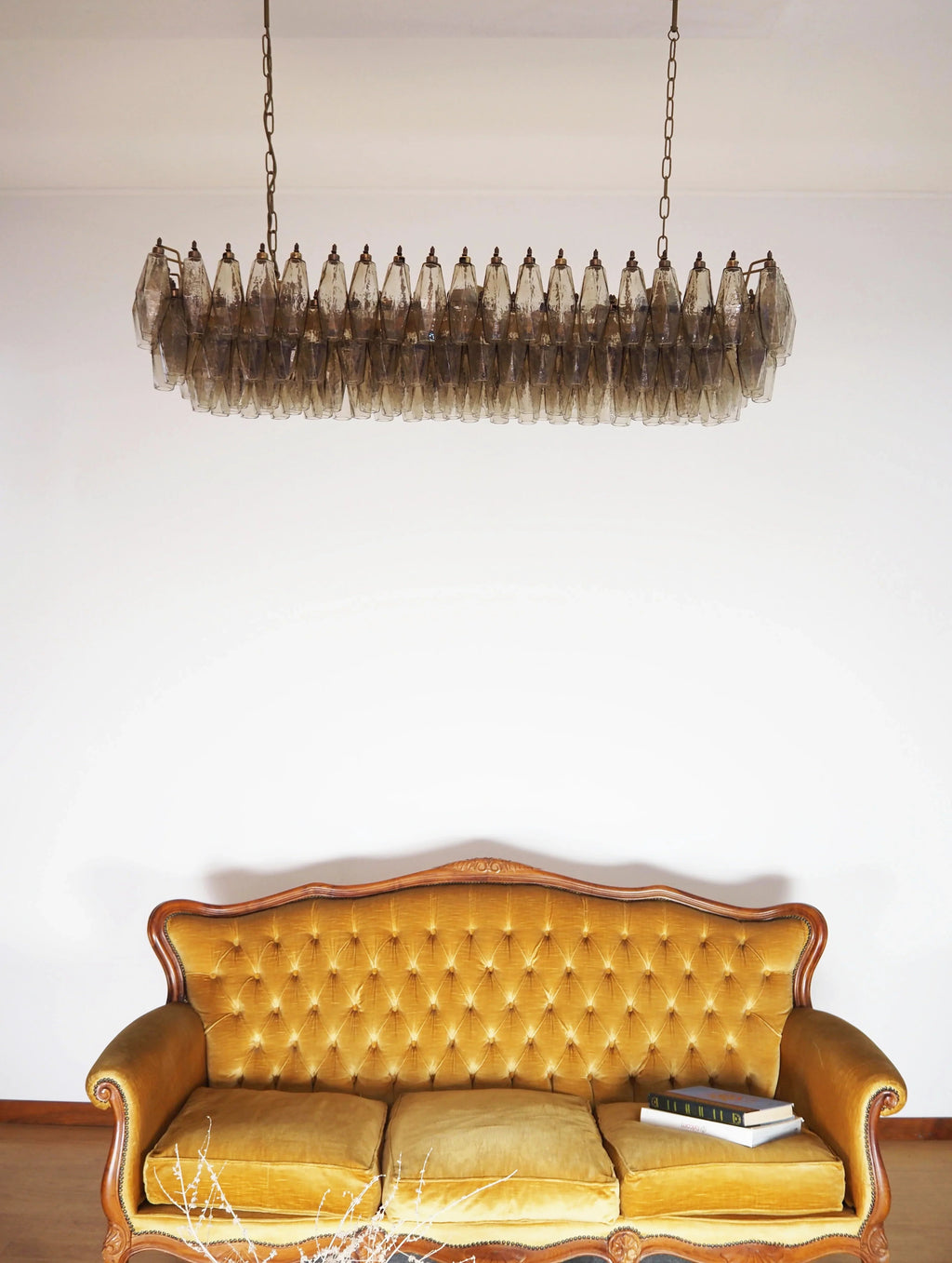 Elegant Smoked Murano Poliedri Chandelier product image