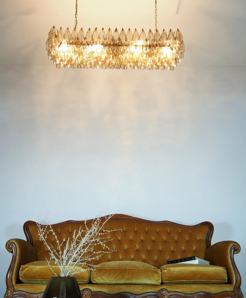 Elegant Smoked Murano Poliedri Chandelier product image