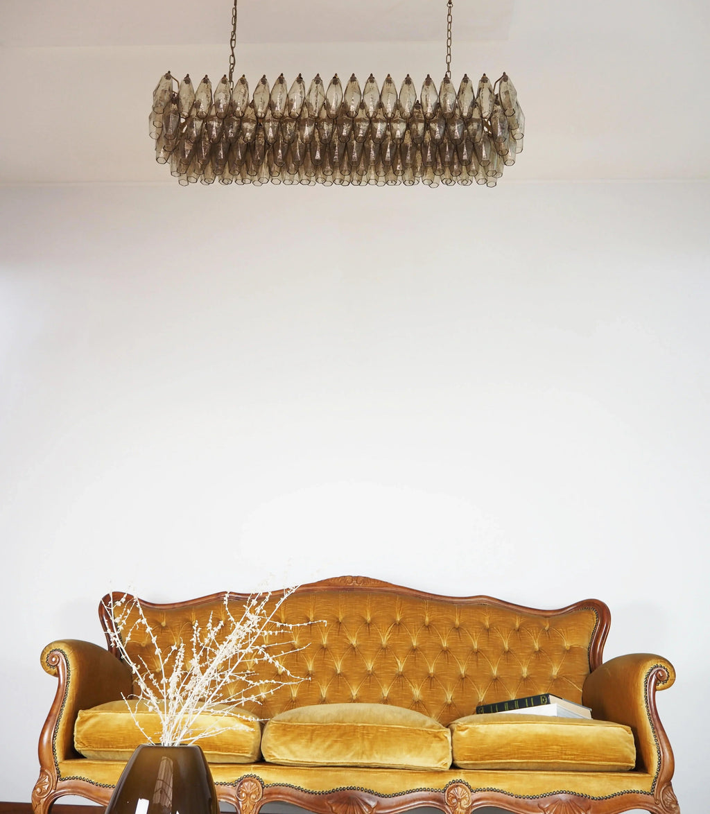 Elegant Smoked Murano Poliedri Chandelier product image