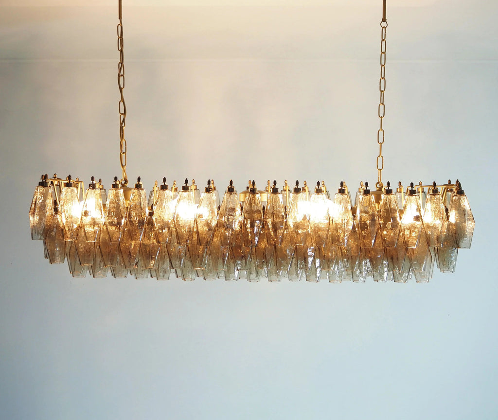 Elegant Smoked Murano Poliedri Chandelier product image