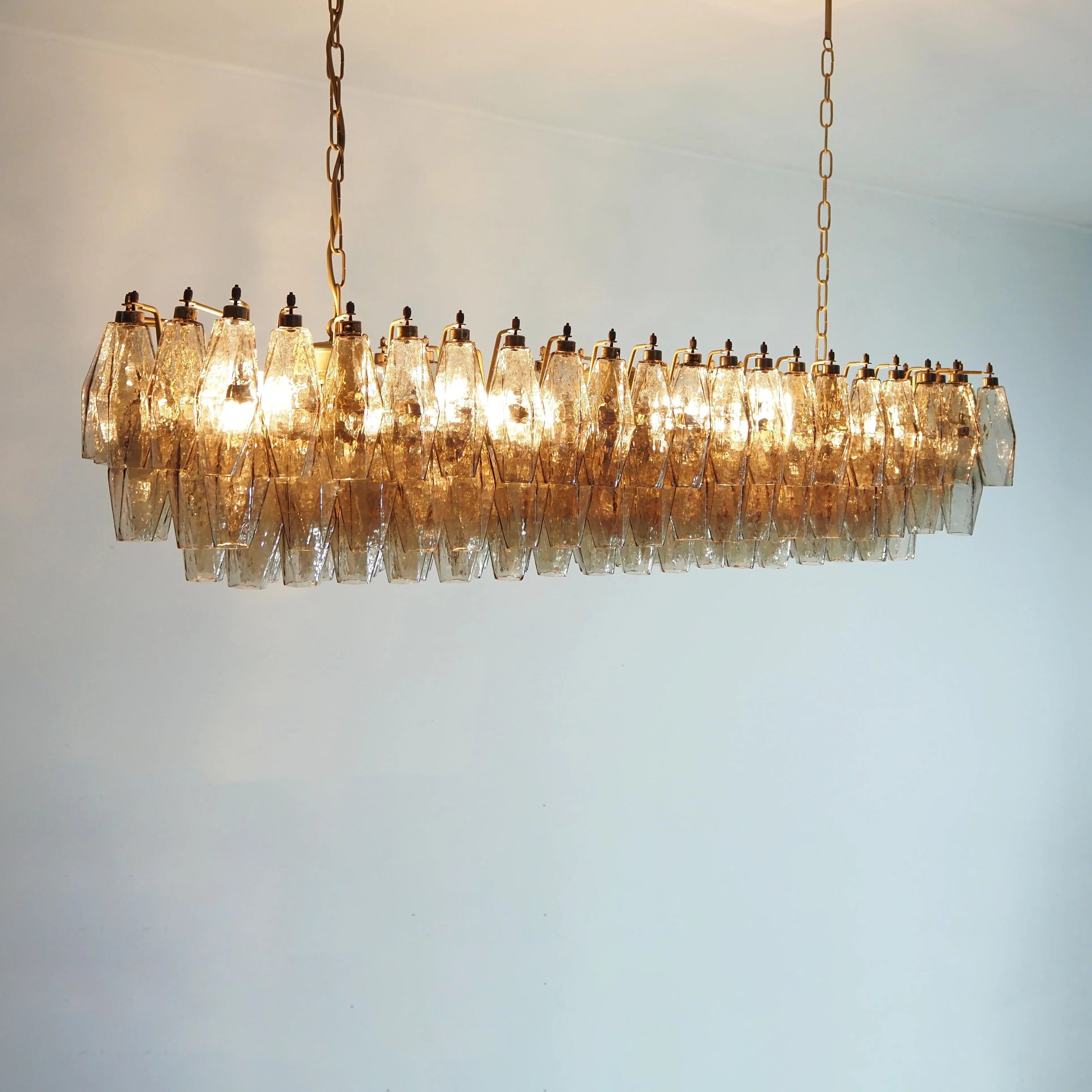 Elegant Smoked Murano Poliedri Chandelier product image