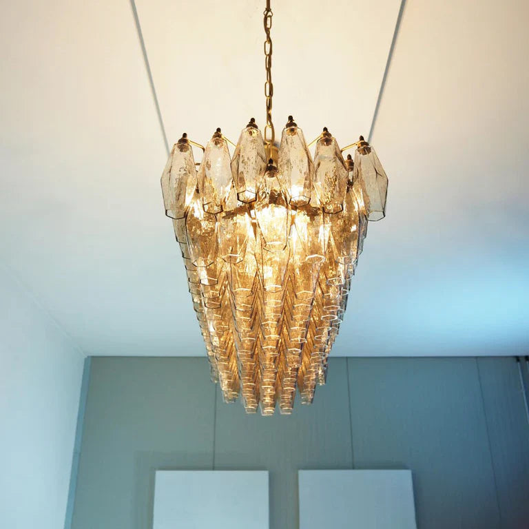 Elegant Smoked Murano Poliedri Chandelier product image