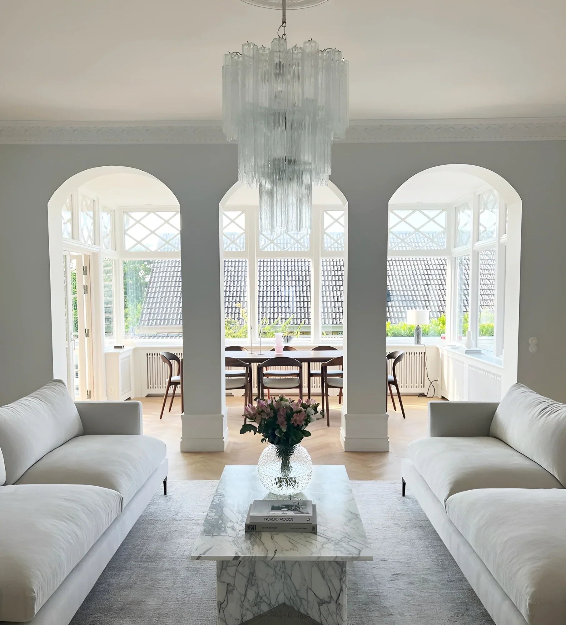 Elegant Transparent Murano Glass Tube Chandelier additional product view