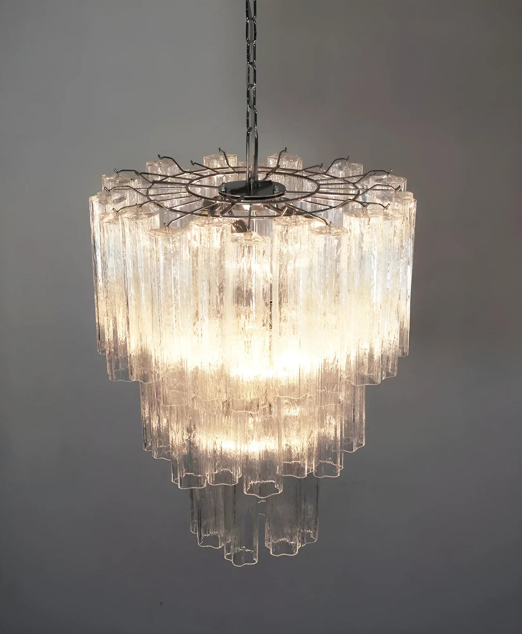 Elegant Transparent Murano Glass Tube Chandelier product image