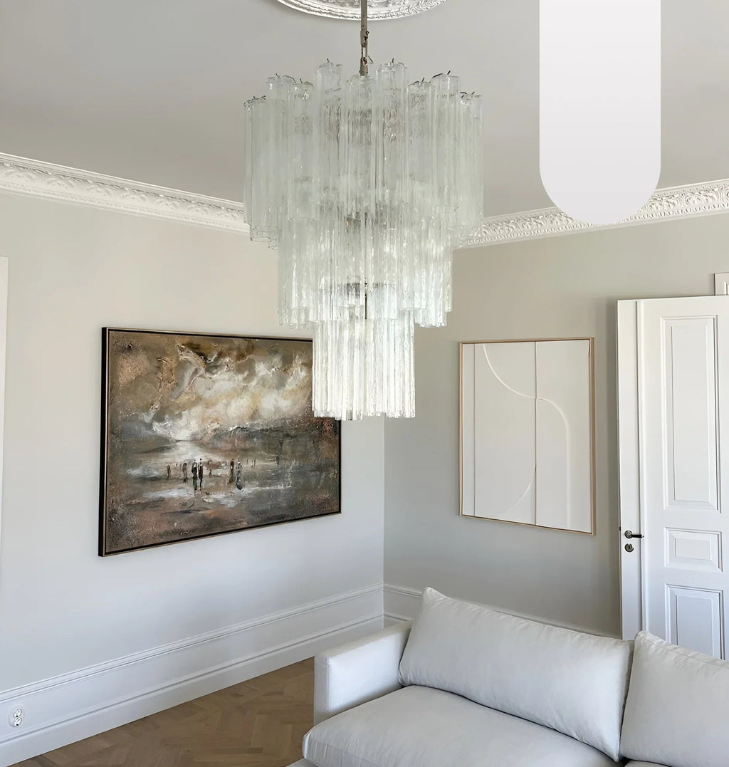 Elegant Transparent Murano Glass Tube Chandelier product image