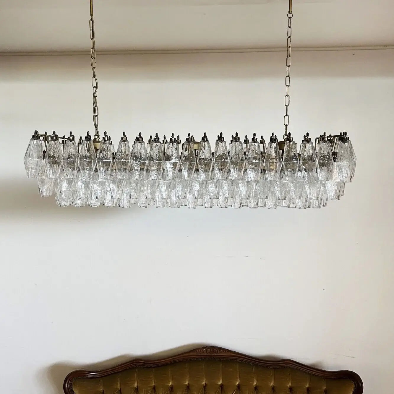 Elegant Transparent Murano Poliedri Chandelier product image