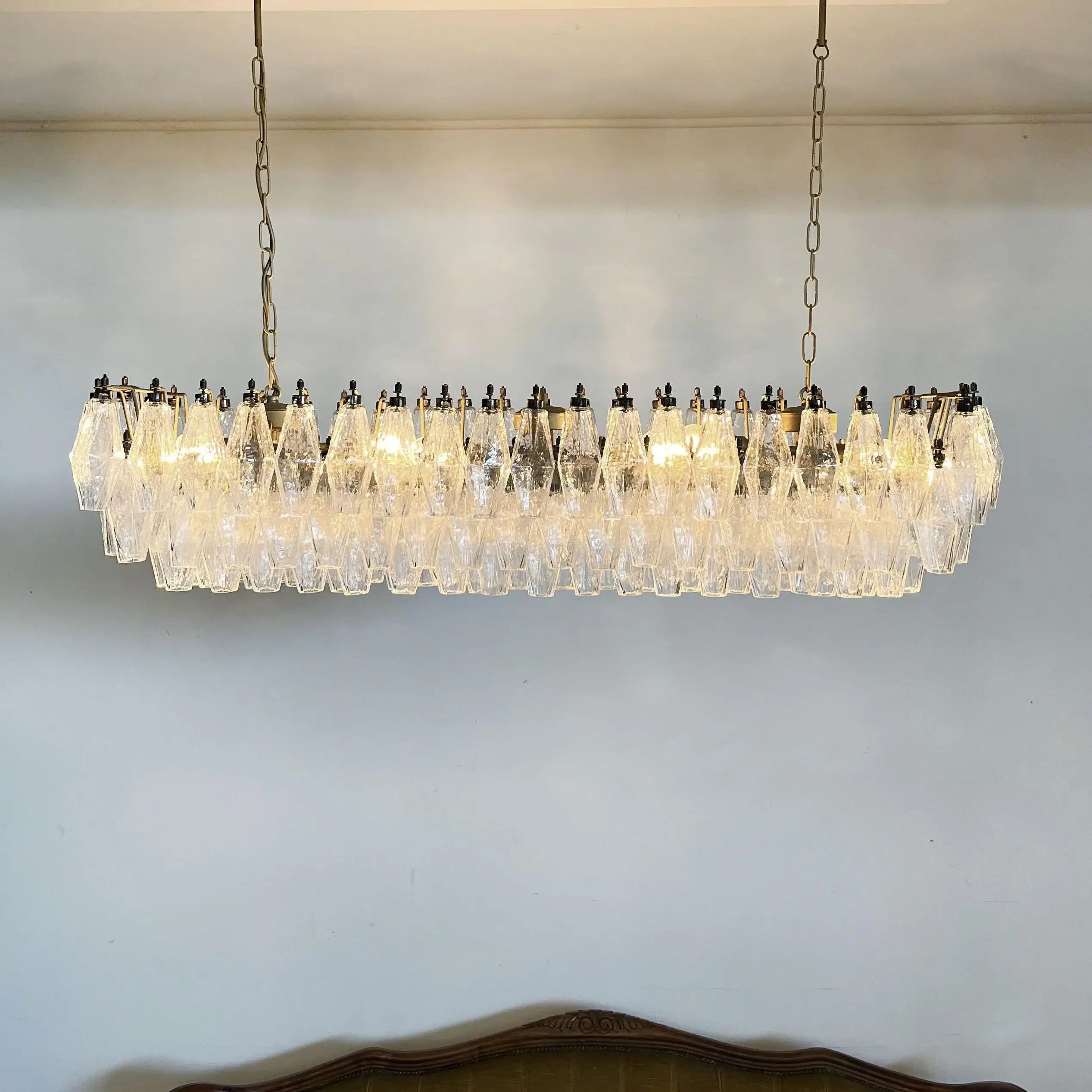 Elegant Transparent Murano Poliedri Chandelier product image