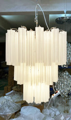 Elegant White Murano Glass Tube Chandelier product image