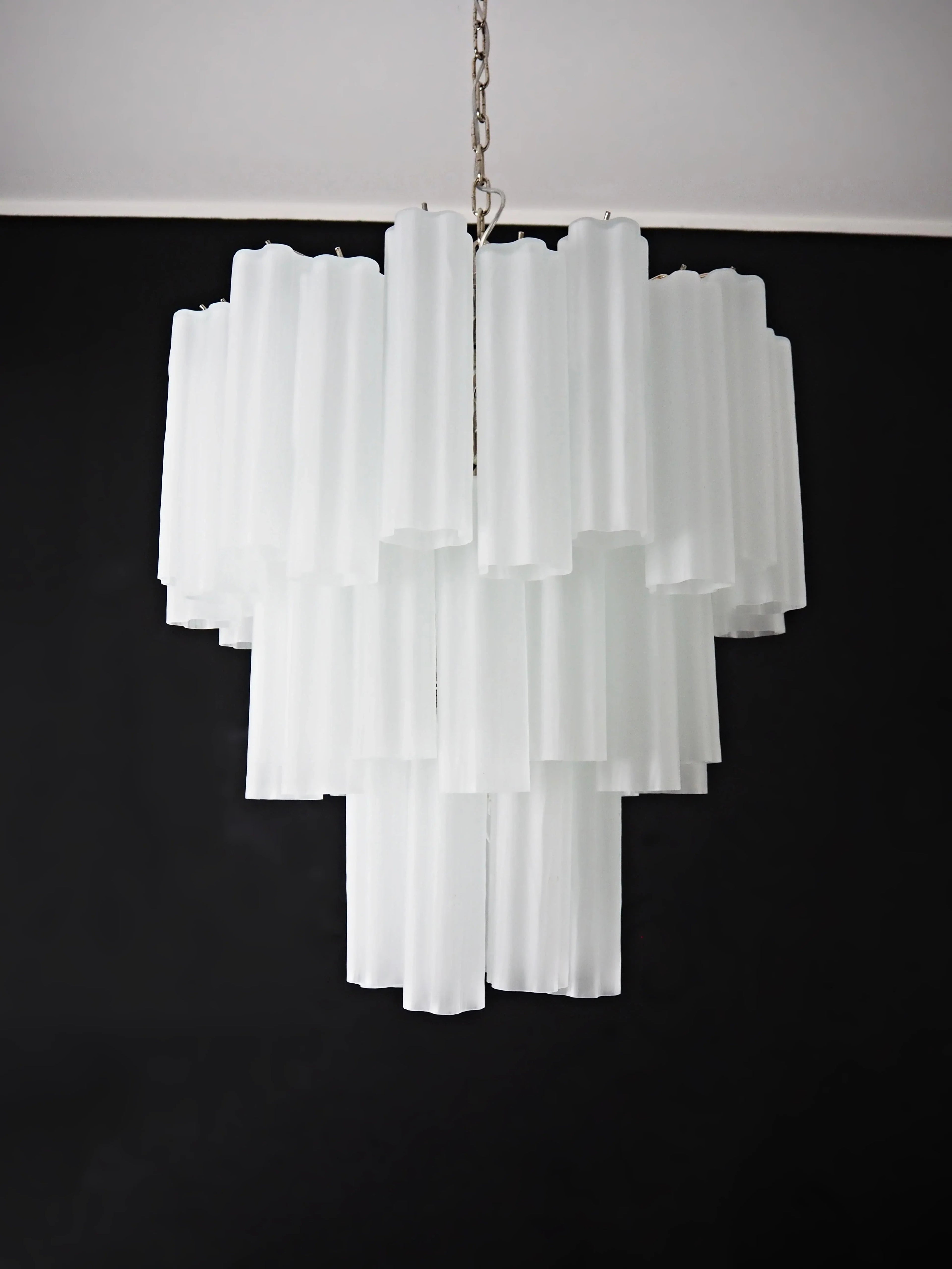 Elegant White Murano Glass Tube Chandelier product image