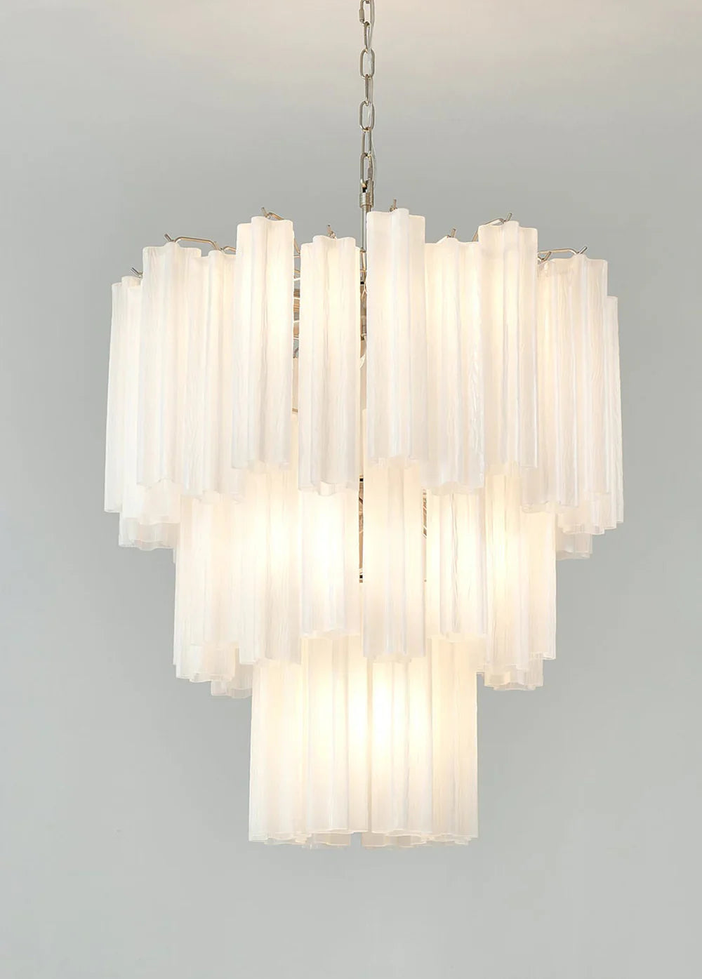 Elegant White Murano Glass Tube Chandelier product image