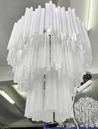Elegant White Murano Glass Tube Chandelier product image