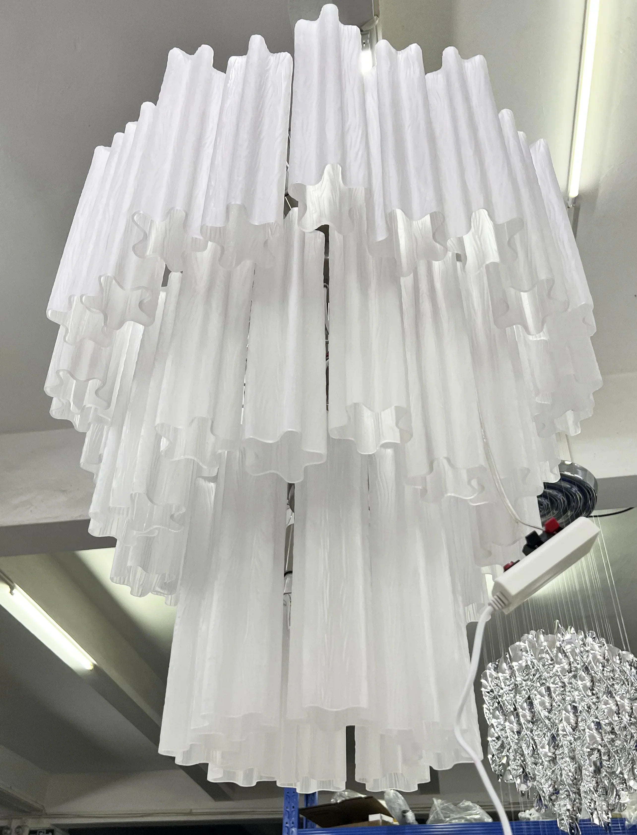Elegant White Murano Glass Tube Chandelier product image