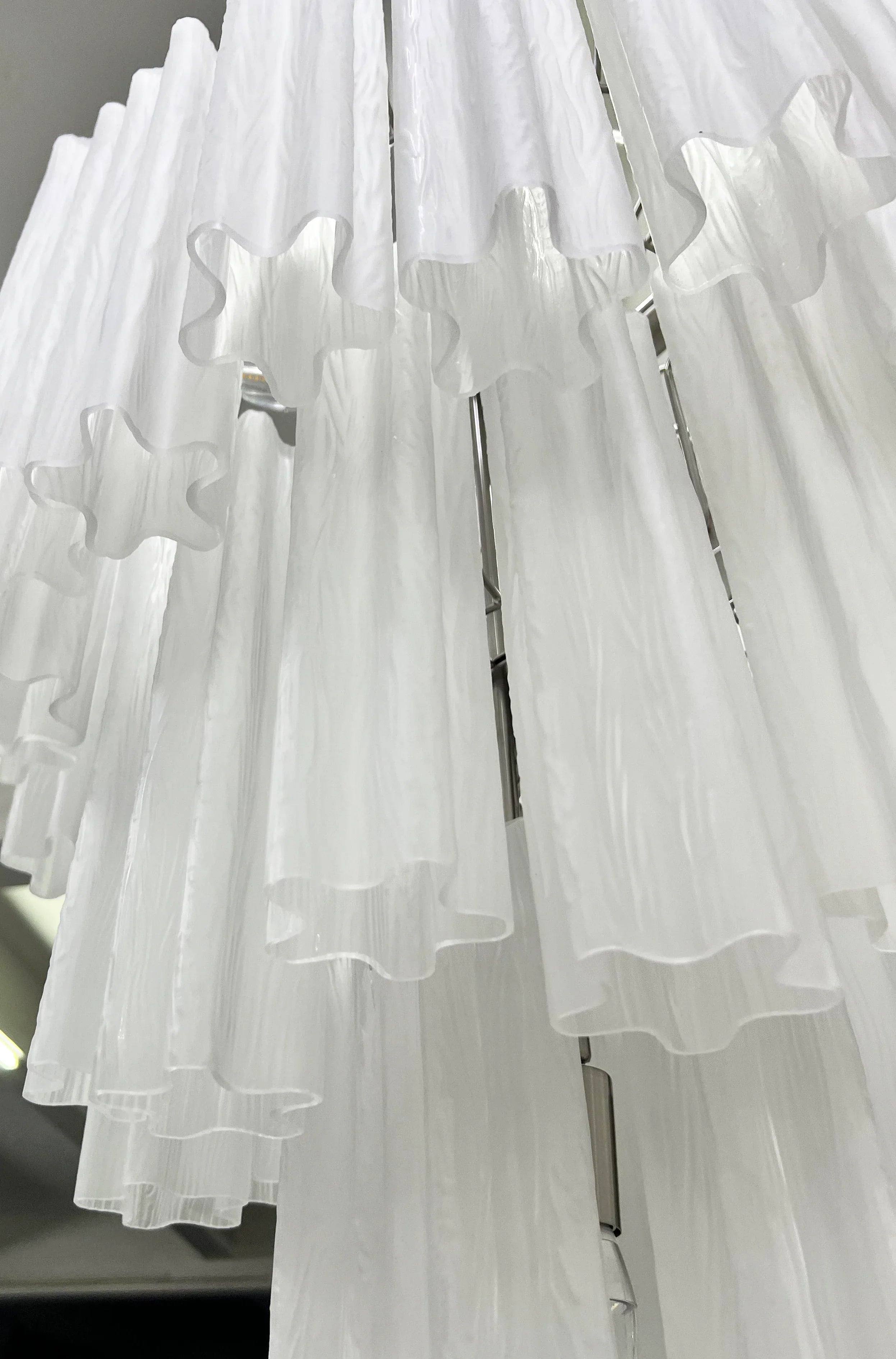 Elegant White Murano Glass Tube Chandelier product image