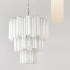 Elegant White Murano Glass Tube Chandelier product image
