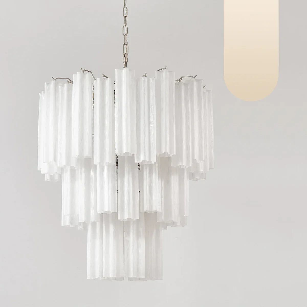 Elegant White Murano Glass Tube Chandelier product image
