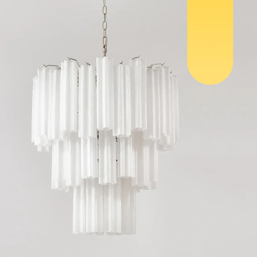 Elegant White Murano Glass Tube Chandelier product image