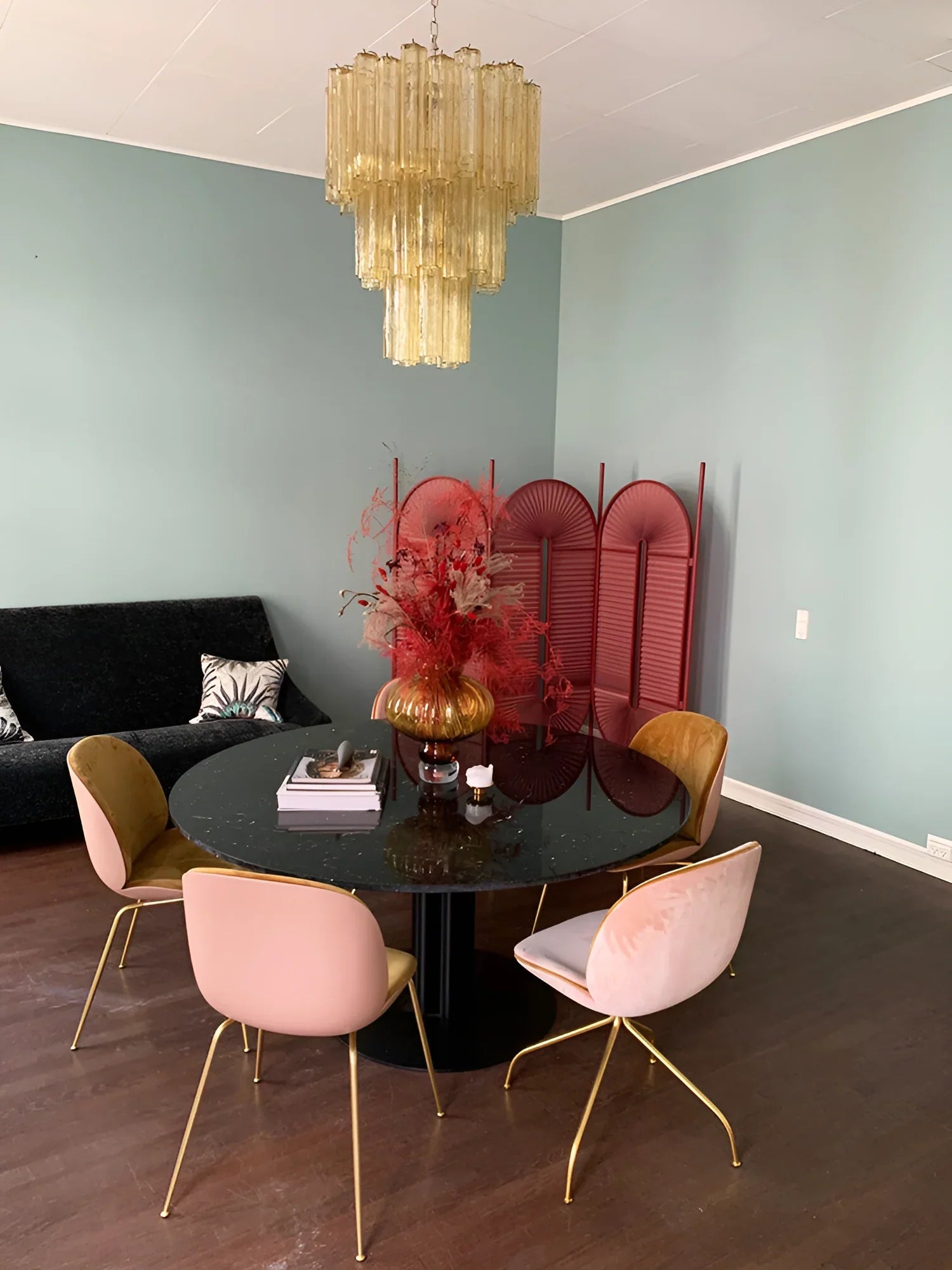 Elegant Yellow Murano Glass Tube Chandelier product image