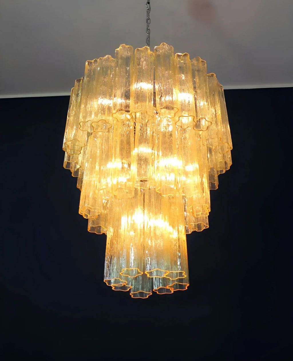 Elegant Yellow Murano Glass Tube Chandelier product image