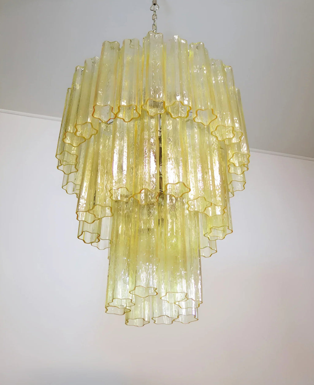 Elegant Yellow Murano Glass Tube Chandelier product image