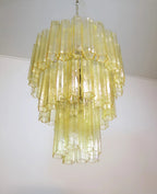 Elegant Yellow Murano Glass Tube Chandelier product image