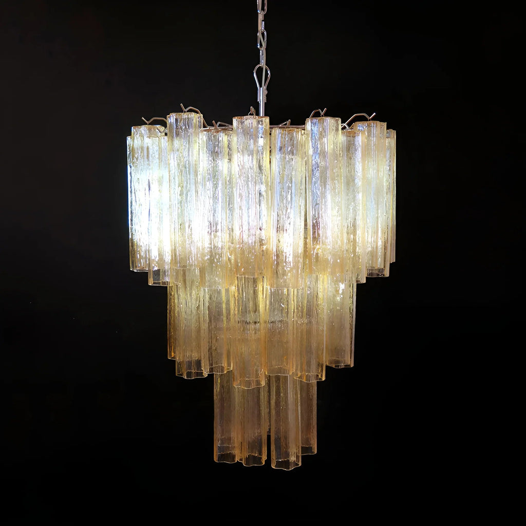 Elegant Yellow Murano Glass Tube Chandelier product image