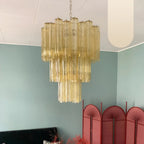 Elegant Yellow Murano Glass Tube Chandelier product image