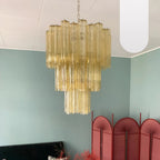 Elegant Yellow Murano Glass Tube Chandelier product image