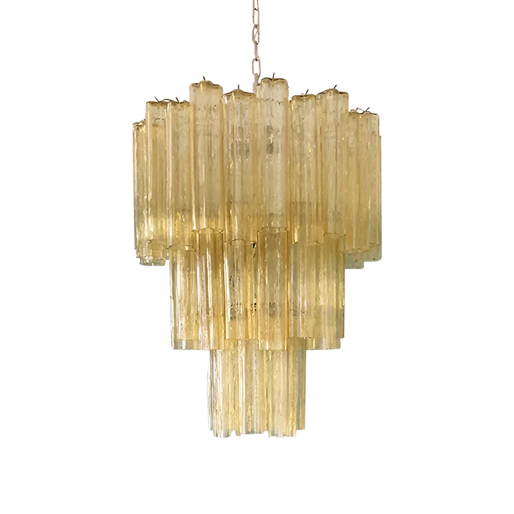 Elegant Yellow Murano Glass Tube Chandelier product image