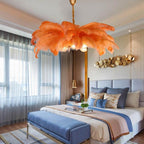 Elva Brass Palm Tree Chandelier for High Ceilings material and finish detail
