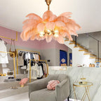 Elva Brass Palm Tree Chandelier for High Ceilings product image