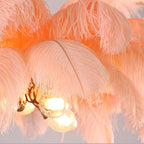 Elva Brass Palm Tree Feather Chandelier by Bling Lighting Studio
