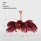Elva Brass Palm Tree Feather Chandelier by Bling Lighting Studio