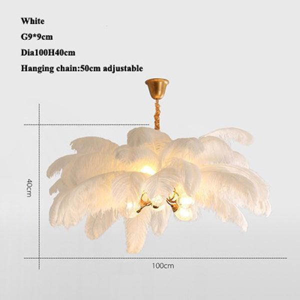 Elva Brass Palm Tree Feather Chandelier by Bling Lighting Studio