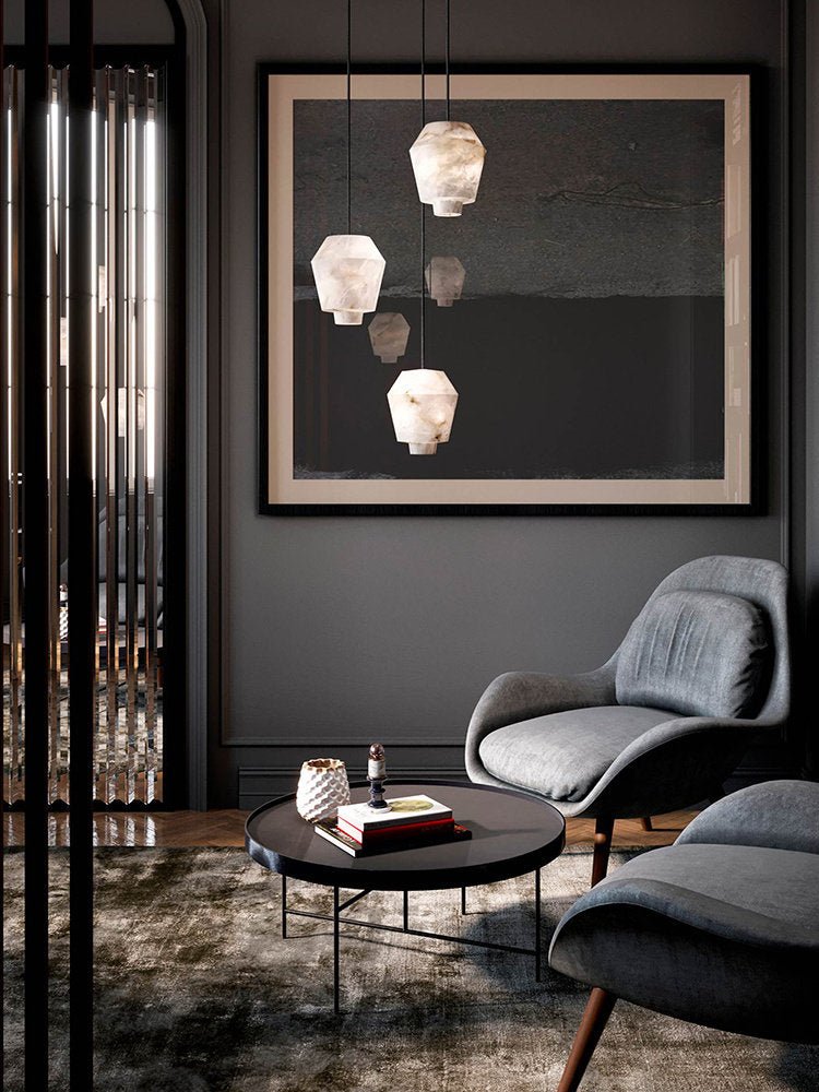 Elvian Alabaster Pendant Light by Bling Lighting Studio