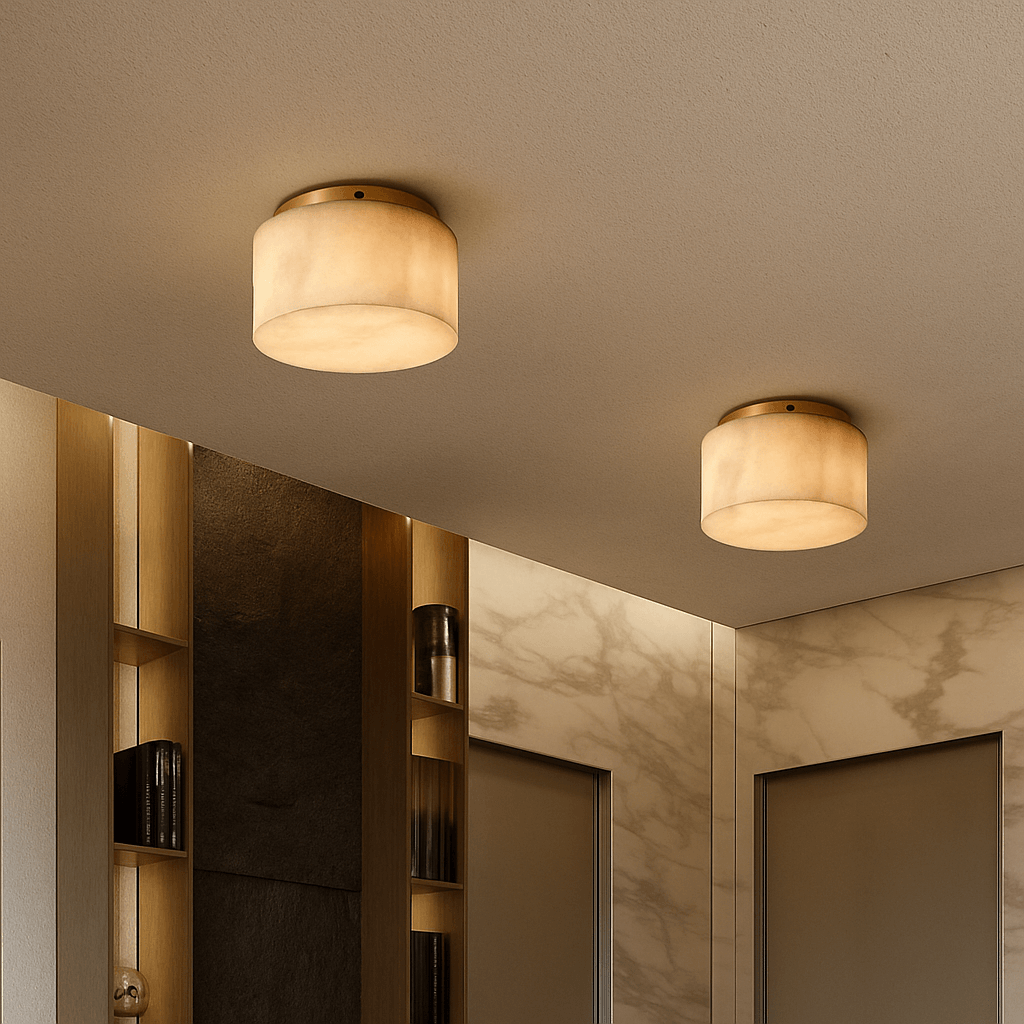 Milton Alabaster Flush Mount chandelier detail view